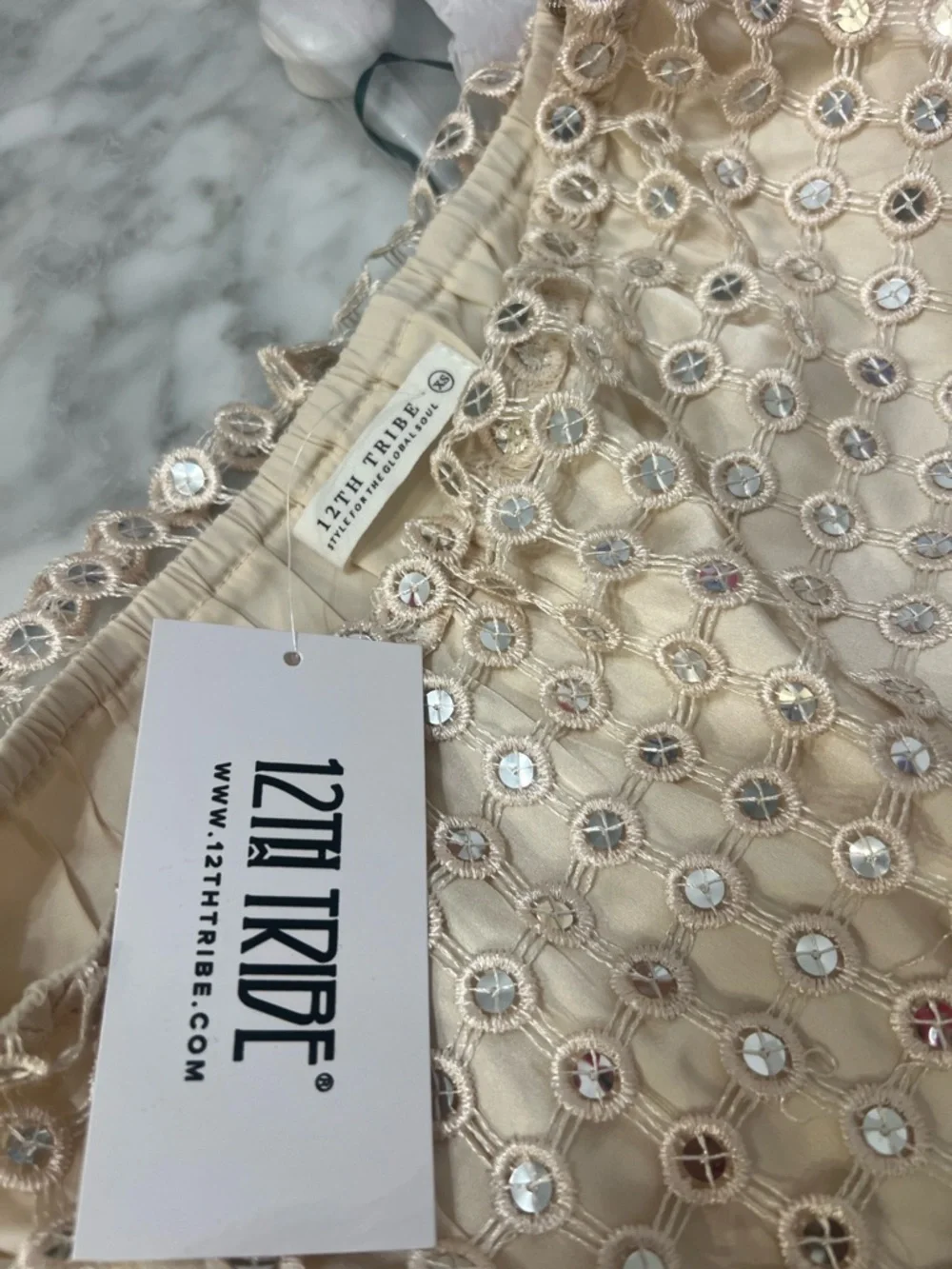 12th TRIBE OLA SEQUIN MINI SKIRT - Picture 6 of 6